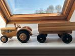 Vintage houten speelgoed tractor met aanhanger - VERO, Ophalen of Verzenden, Gebruikt