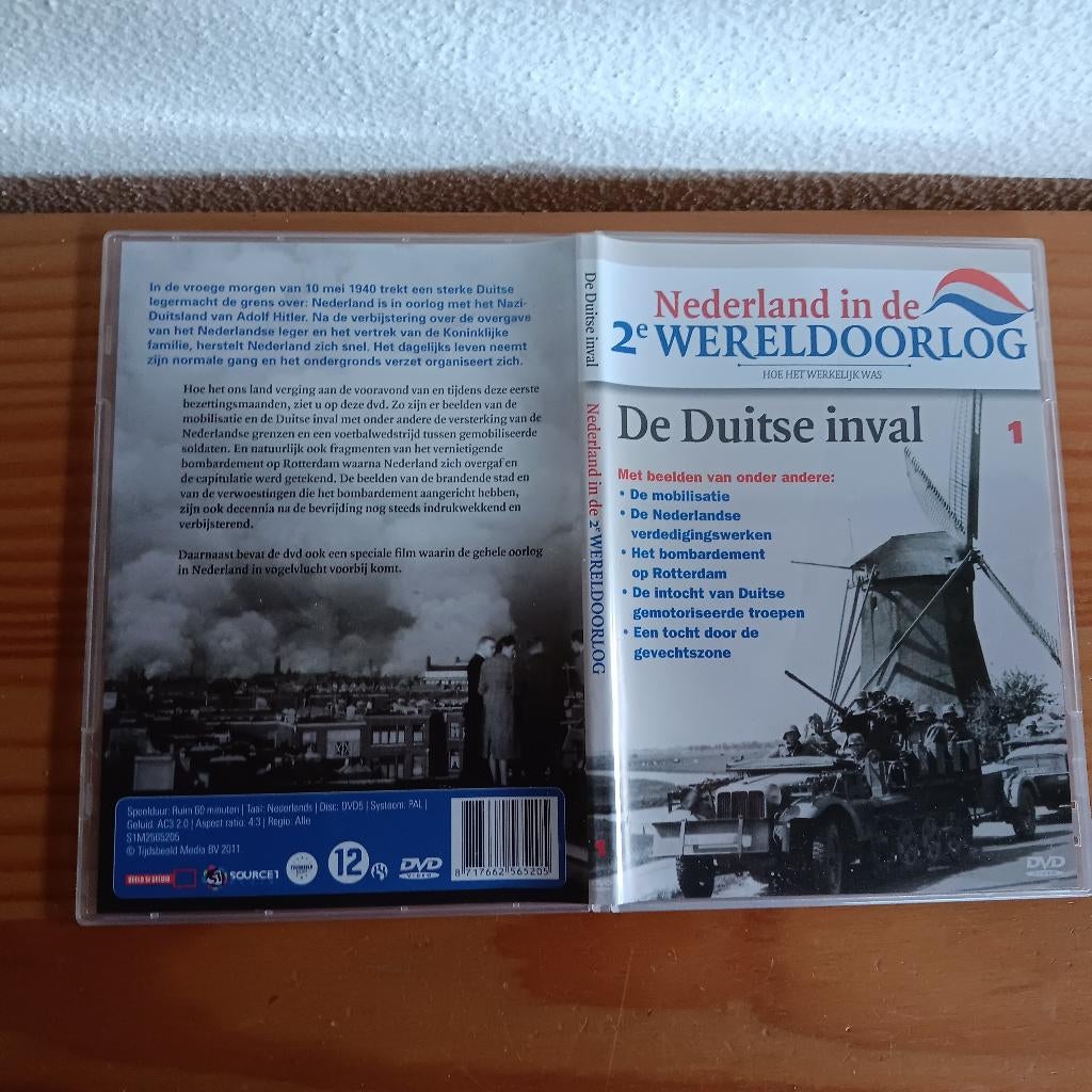DVD: Nederland in de 2e wereldoorlog deel 1, Vanaf 12 jaar, Ophalen of Verzenden, Zo goed als nieuw, Oorlog of Misdaad