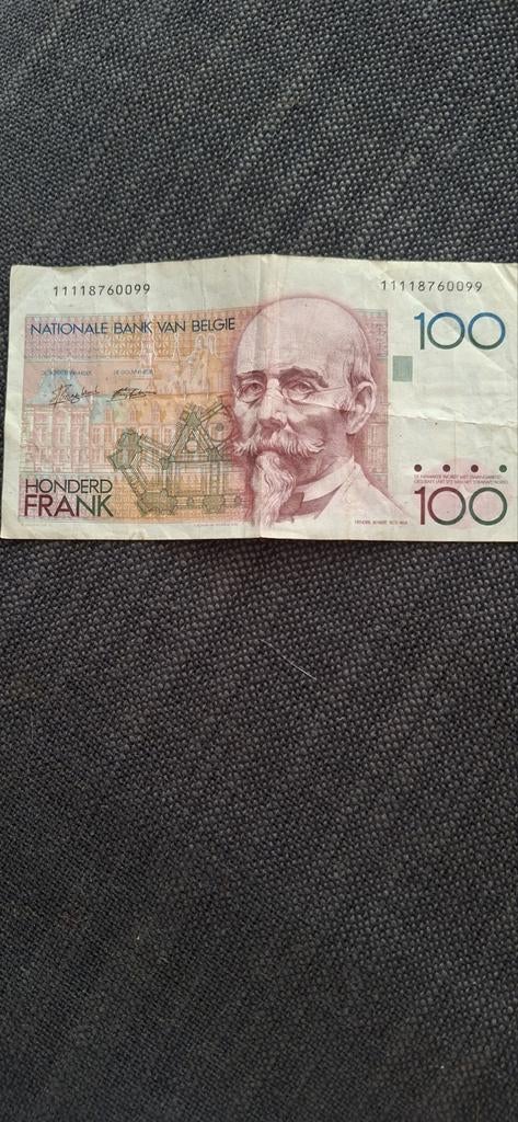 Zeldzaam Belgisch 100 Frank biljet, Postzegels en Munten, Bankbiljetten | België, Verzenden