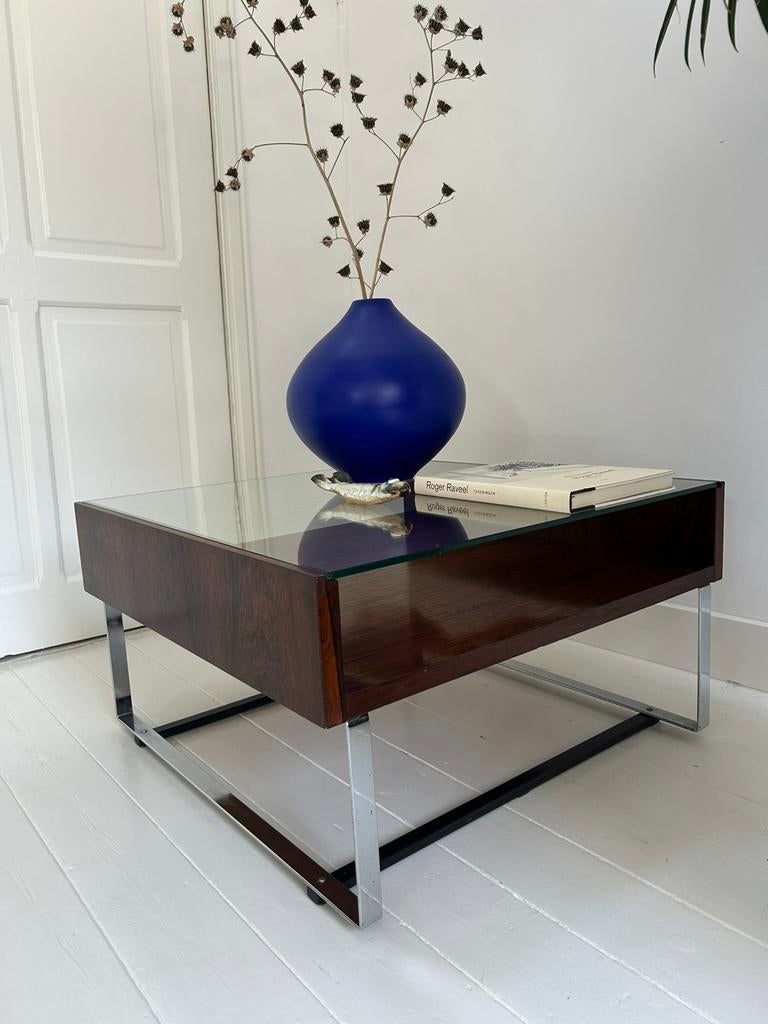 Vintage Design Salontafel Palissander jaren 60, 100 tot 150 cm, Zo goed als nieuw, Metaal, Minder dan 50 cm