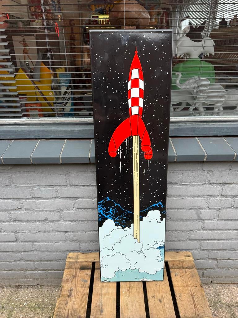 Vintage Raket Plaat - Kuifje Stijl Wanddecoratie, Ophalen