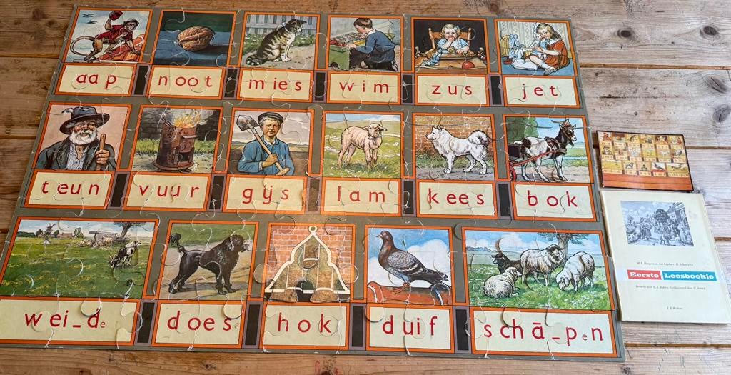 Puzzel leesplankje Aap Noot Mies, Antiek en Kunst, Ophalen of Verzenden