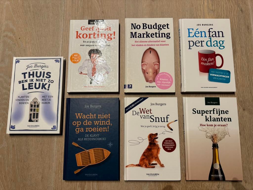7 marketing boeken van Jos Burgers, Boeken, Ophalen of Verzenden, Zo goed als nieuw, Economie en Marketing, Jos burgers