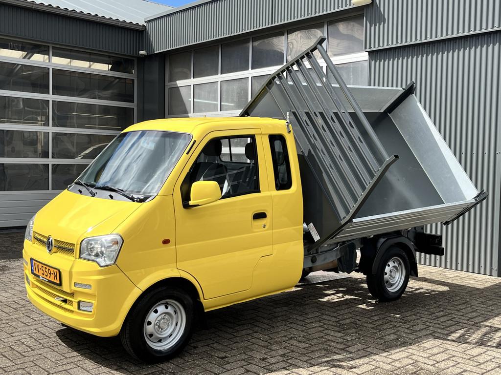 DFSK K-serie K01H 1.3 Benzine 3 zijden kipper Open laadbak k, Auto's, Bestelauto's, Euro 5, Gebruikt, Zwart, Origineel Nederlands