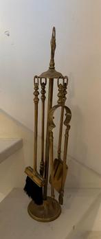 Vintage  Messing Haardset, Ophalen, Zo goed als nieuw, Vrijstaande haard, Overige soorten