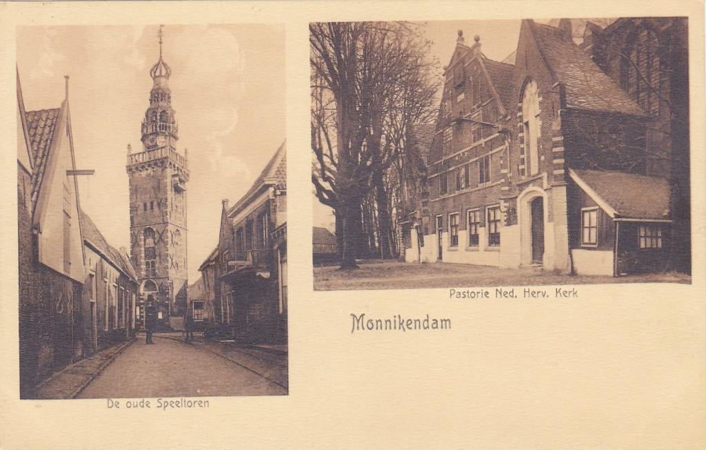 Monnickendam.   2 luik. **, Verzamelen, Ansichtkaarten | Nederland, Verzenden, Voor 1920, Ongelopen, Noord-Holland