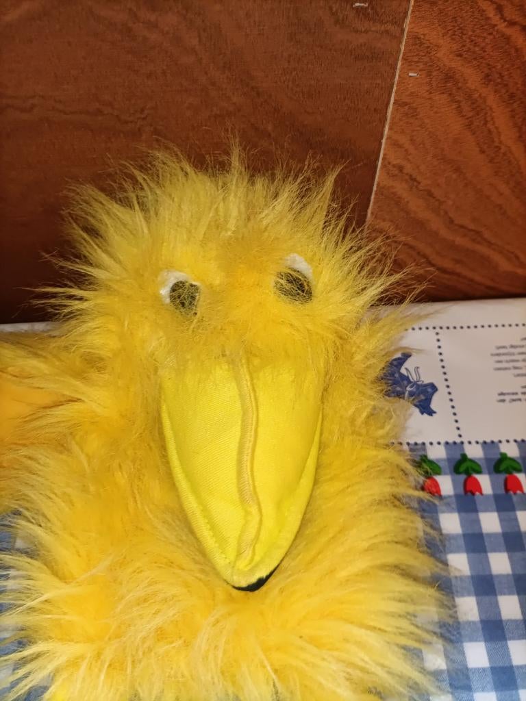 Kraai handpop vogel geel rekenhulp school 38 cm groot, Ophalen of Verzenden, Zo goed als nieuw, Overige typen