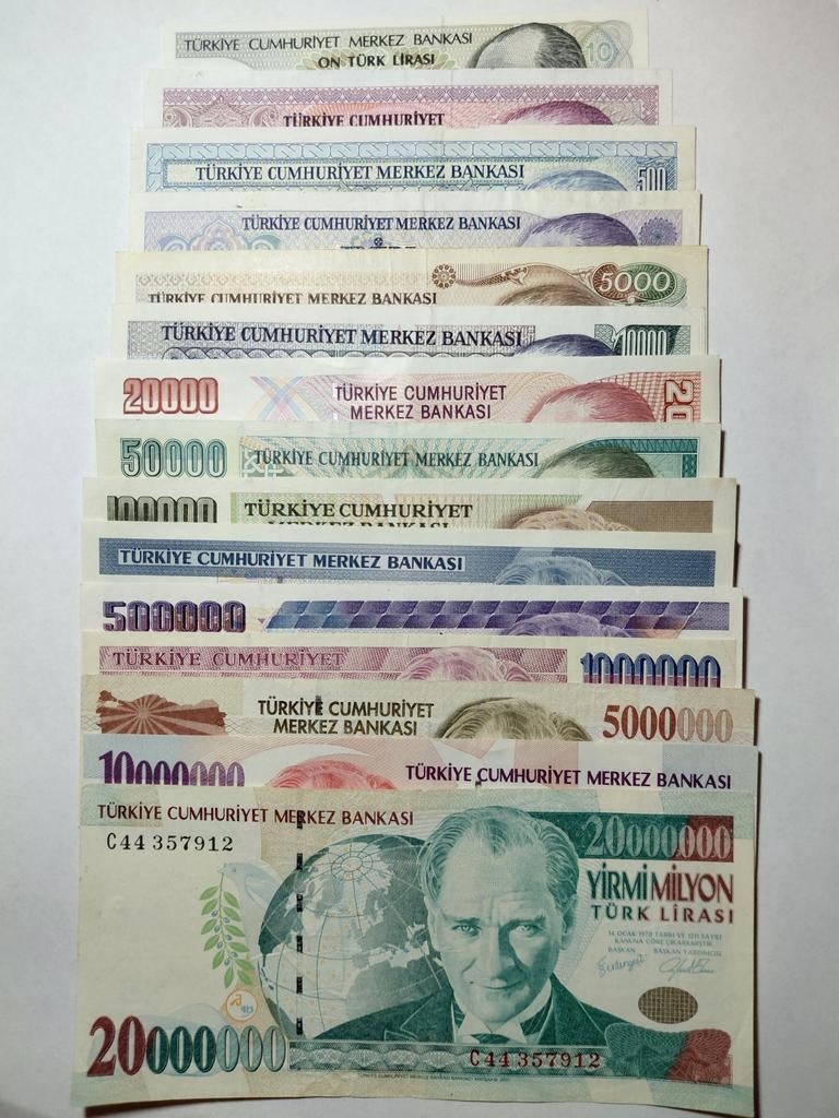 Turkije lira setje van 7e emissie, Ophalen of Verzenden, Overige landen