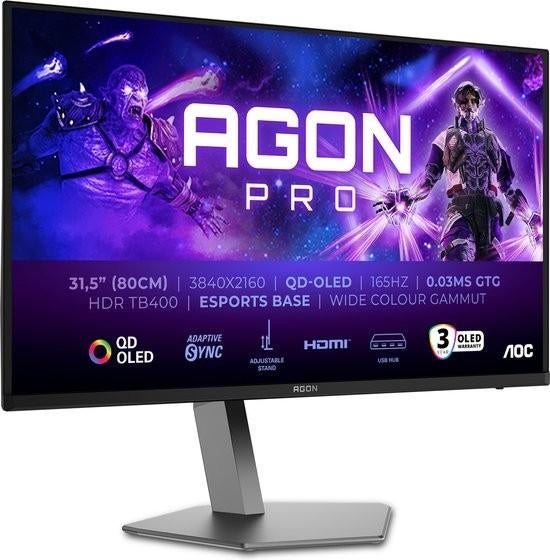 AOC AGON PRO AG326UD - 4K OLED Gaming Monitor - 165Hz, Gaming, HDMI, Prins Bernhardplein 200, 1097 JB Amsterdam, Nederland, Nieuw