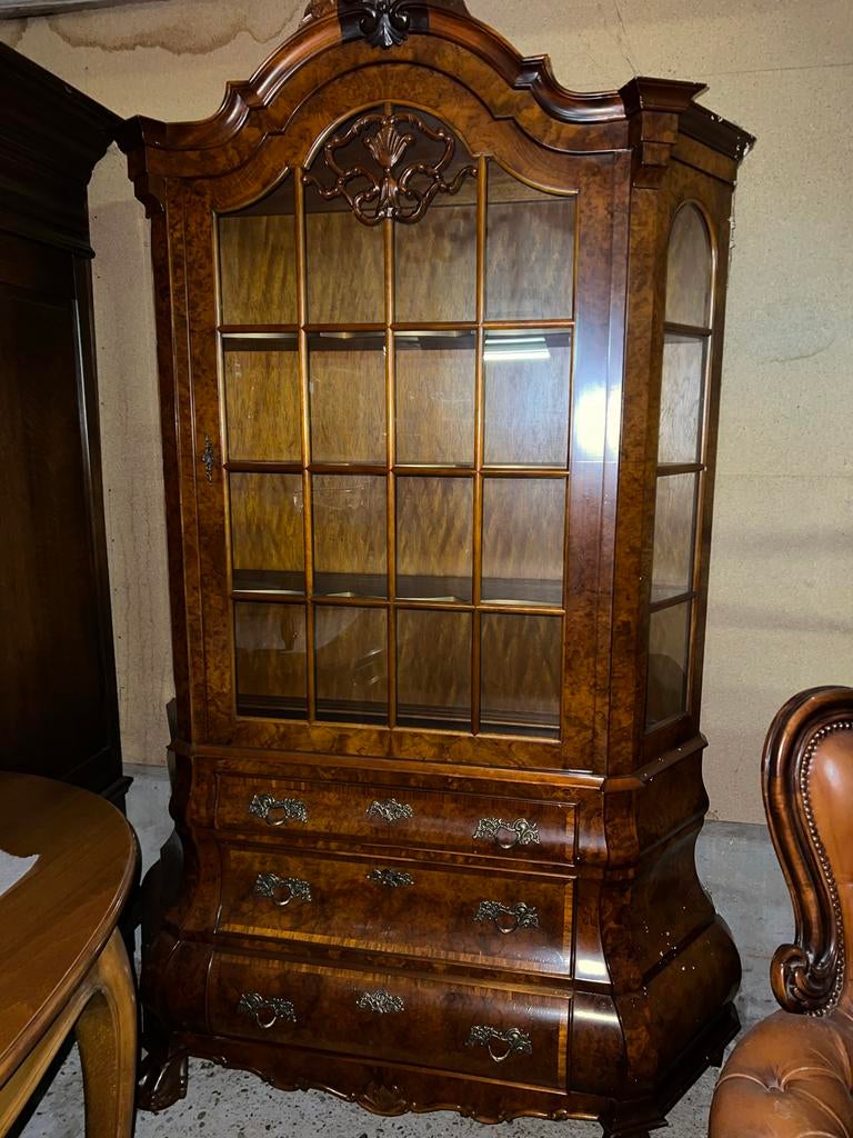 Barok kast met glazen deuren en lades, Huis en Inrichting, Kasten | Vitrinekasten, Ophalen