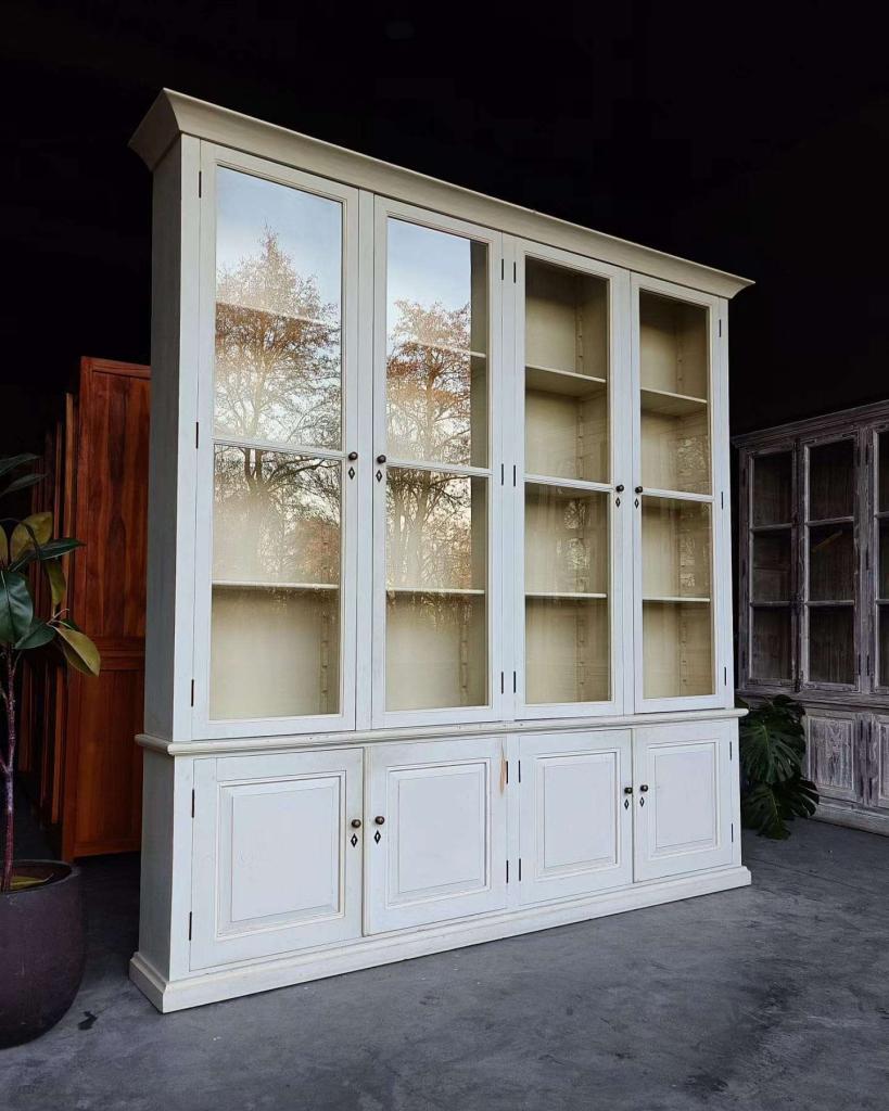 Hoge franse vitrinekast | Oude buffetkast #2541, Niet ingevuld, Met plank(en), 200 cm of meer, Niet ingevuld