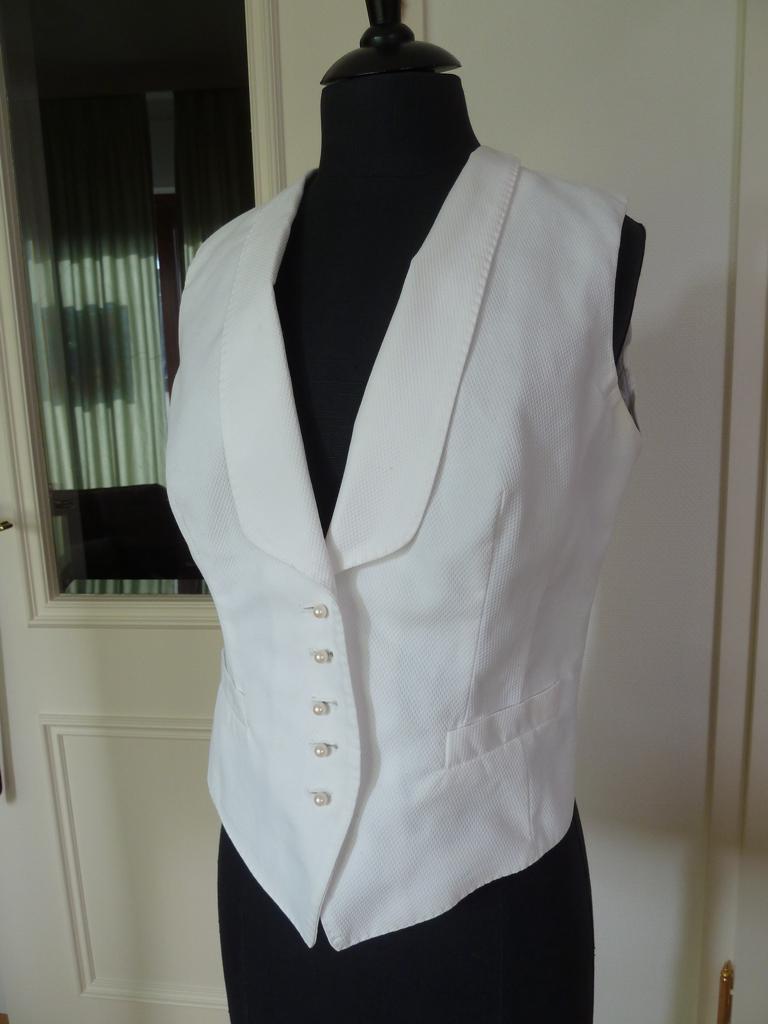 Paul Smith Londen wit gilet, piqué katoen, parel knopen zgan, Verzenden, Wit, Zo goed als nieuw, Maat 36 (S)