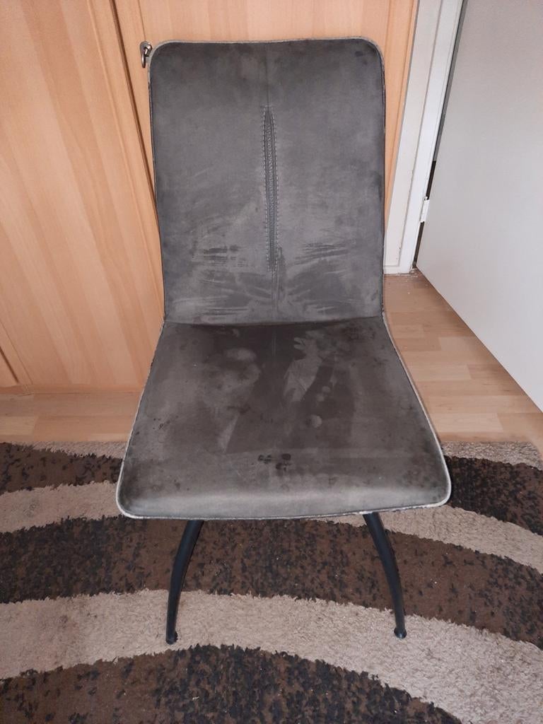 Eethoek stoelen grijs  van het merk xoom, Ophalen, Gebruikt, Leer, Vier