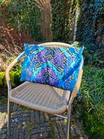 Kussen met botanische print (40x60cm) incl. binnenkussen, Huis en Inrichting, Ophalen of Verzenden, Nieuw, Blauw, Rechthoekig