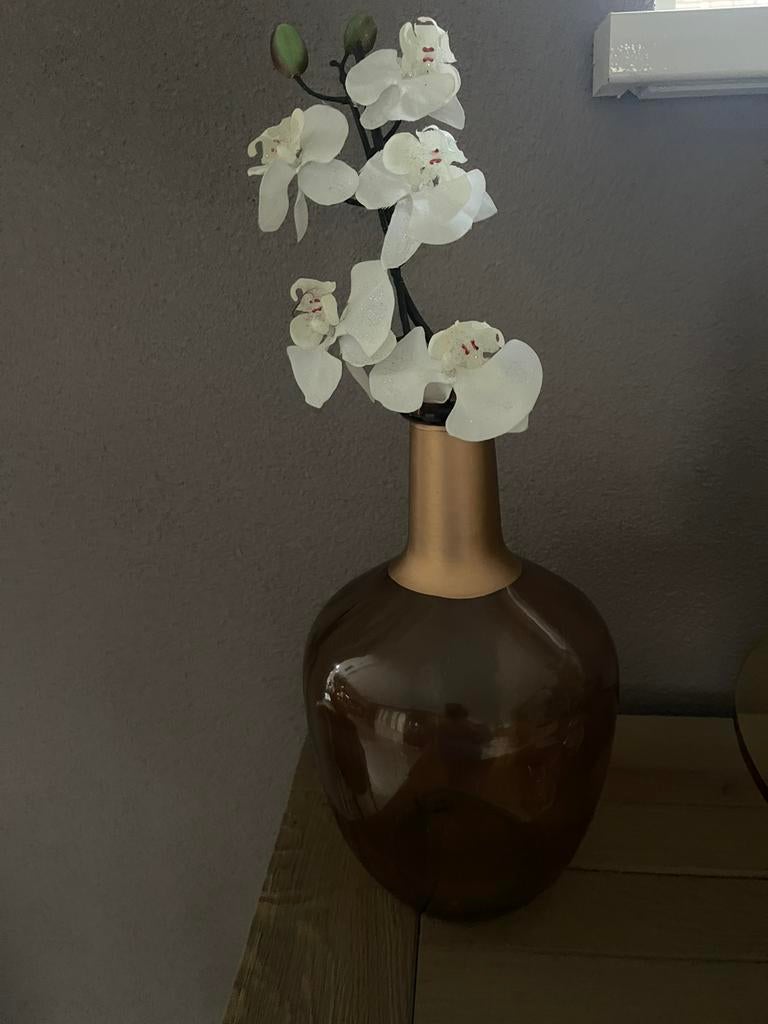 Mooie gazen vaas, Huis en Inrichting, Woonaccessoires | Vazen, Overige kleuren, 50 tot 75 cm, Ophalen of Verzenden, Glas