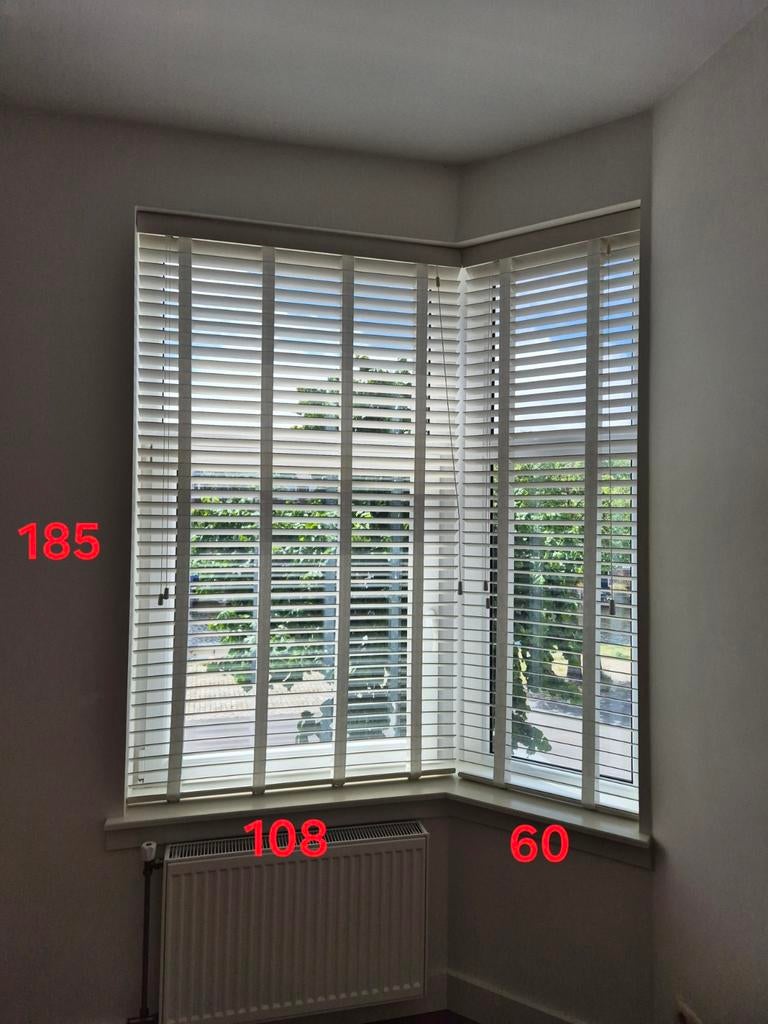 2 Houten Luxaflex Zonweringen HBC, 100 tot 150 cm, Wit, Ophalen of Verzenden, Zo goed als nieuw