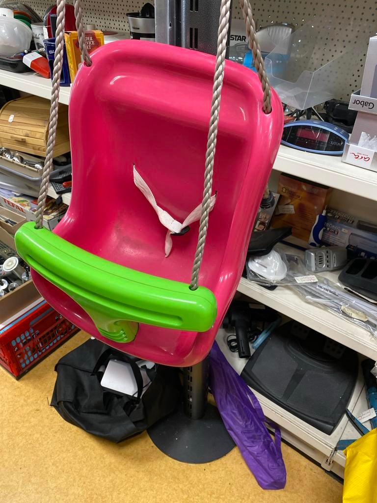 Roze babyschommel met veiligheidsgordel, Ophalen of Verzenden, Gebruikt, Schommel