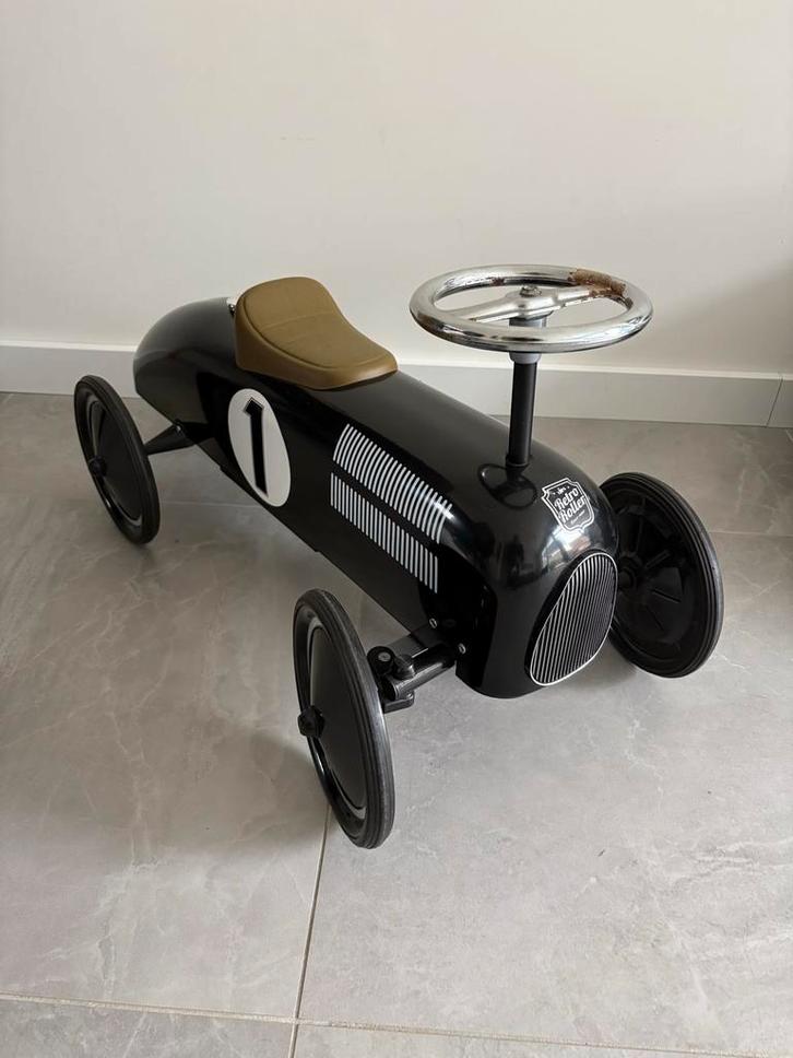 Retro Roller Loopauto Zwart - Klassiek Design, Kinderen en Baby's, Speelgoed | Buiten | Voertuigen en Loopfietsen, Gebruikt, Loopvoertuig