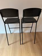 2 vintage retro barkrukken / barstoelen Vanitas zwart, Huis en Inrichting, Barkrukken, Ophalen, Met voetsteun, 60 tot 90 cm, Nieuw