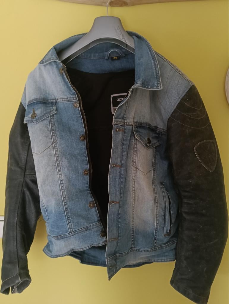 Motorjas Difi maat 46 Leer/Spijkerstof, Motoren, Kleding | Motorkleding, Ophalen of Verzenden, Tweedehands, Jas | leer, Difi
