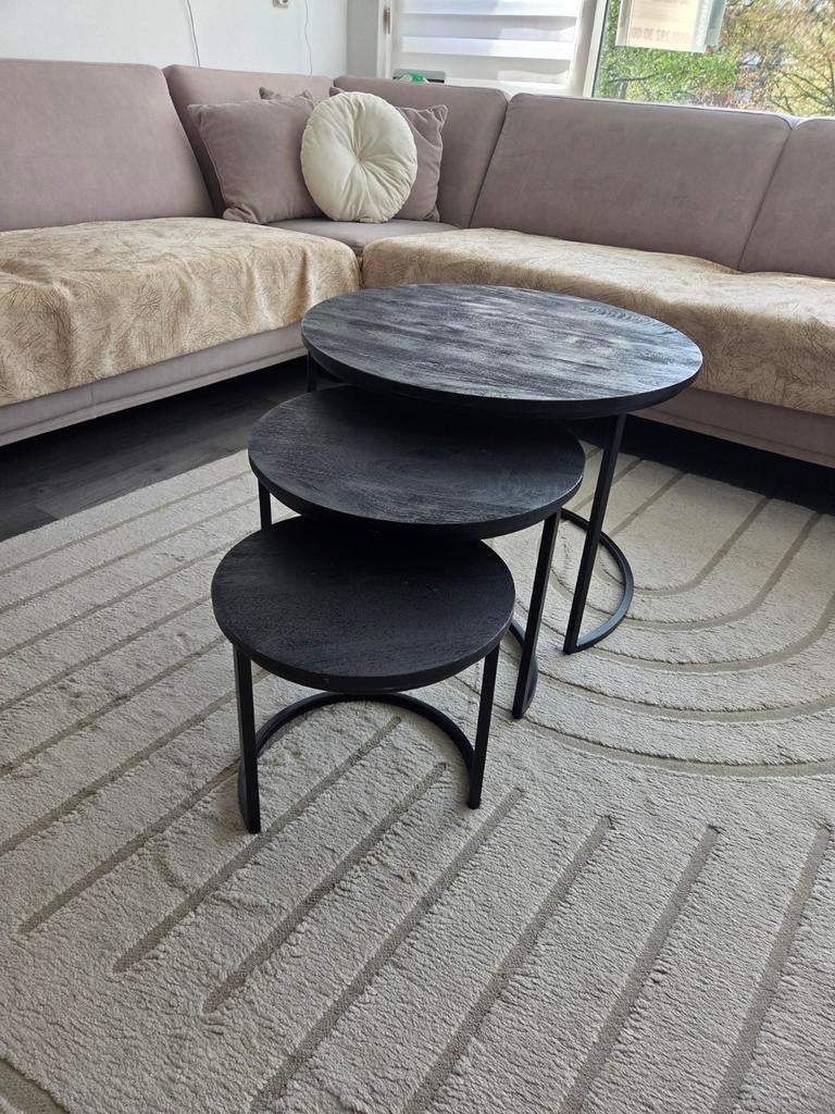 Ronde salontafel set, Huis en Inrichting, Tafels | Salontafels, Ophalen, 50 tot 100 cm, Rond, 50 tot 100 cm