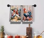 2 Microvezel Doeken met Vrolijke Hanen - 60x40 cm, Ophalen of Verzenden, Nieuw, Overige typen