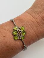 D22 Prachtige zilveren armband met peersteen, Ophalen of Verzenden, X, Met edelsteen, Zilver