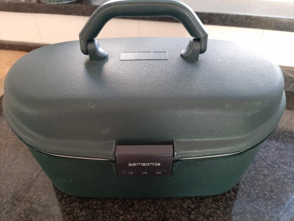 Beautycase Samsonite groen, Ophalen, Gebruikt, Met slot, Hardcase