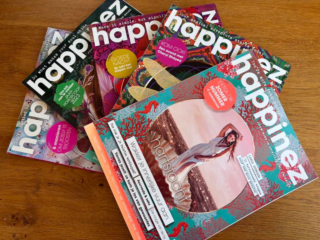Stapel Happinez tijdschriften, Ophalen of Verzenden, Gelezen, Lichaam en Geest