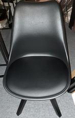 Zwarte Bureaustoel met Kunststof Kuip en Leren Kussen, Ophalen, Gebruikt, Zwart