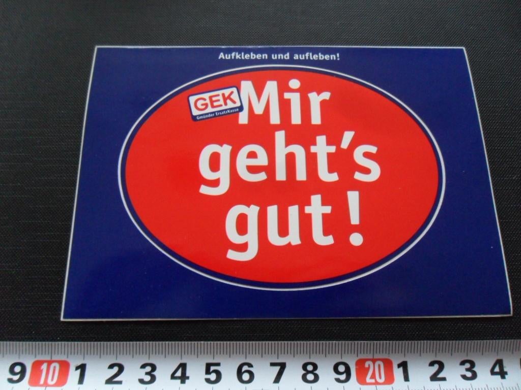 sticker GEK Mir geht's gut !  *, Verzamelen, Stickers, Zo goed als nieuw, Ophalen