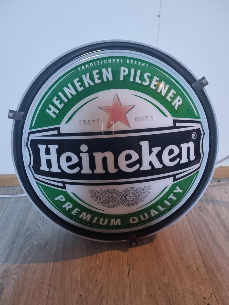 Heineken lichtbak 50 gevel verlichting bord  licht, Ophalen of Verzenden, Gebruikt, Reclamebord, Plaat of Schild, Heineken