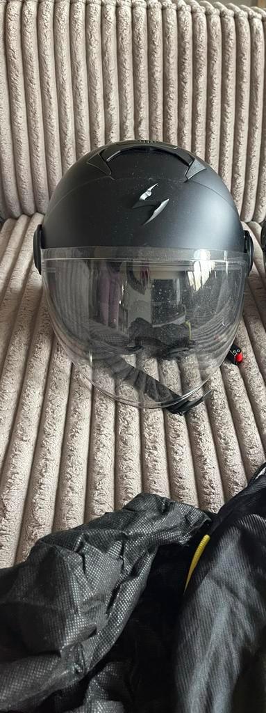Scorpion helm met zonnevizier, Fietsen en Brommers, Brommerhelmen, Zo goed als nieuw, Small, Ophalen