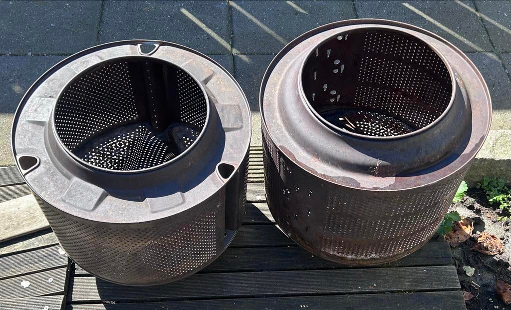Robuuste vuurkorven van gerecyclede wasmachinetrommels, Tuin en Terras, Vuurkorven, Ophalen, Gebruikt, Vuurkorf