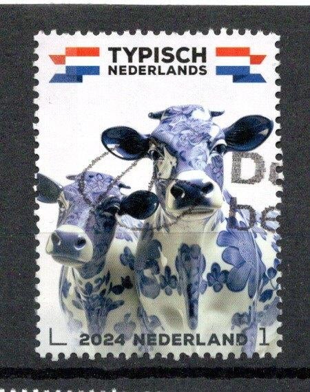 gestempelde zegel. Jaar 2024: delfs blauw, Postzegels en Munten, Postzegels | Nederland, Verzenden, Na 1940, Gestempeld
