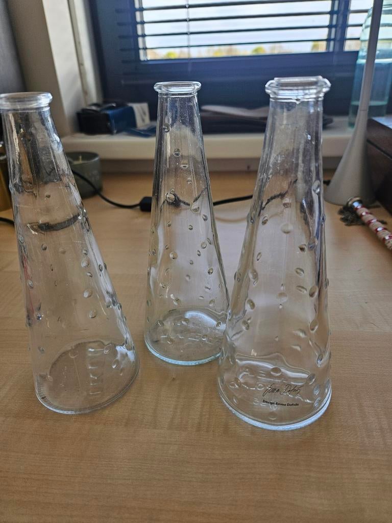 3 glazen vazen Ikea, Ophalen of Verzenden, Zo goed als nieuw, Overige typen
