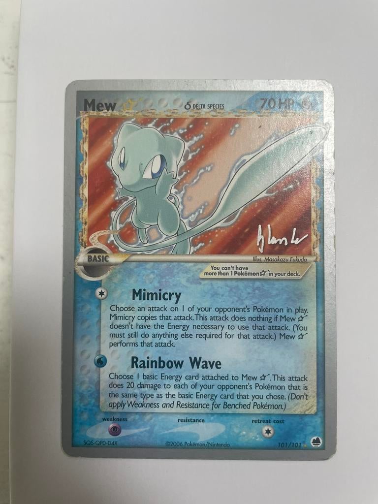 Mew Gold Star 101 World Championship 2008 Pokemon kaart, Ophalen of Verzenden, Gebruikt, Losse kaart