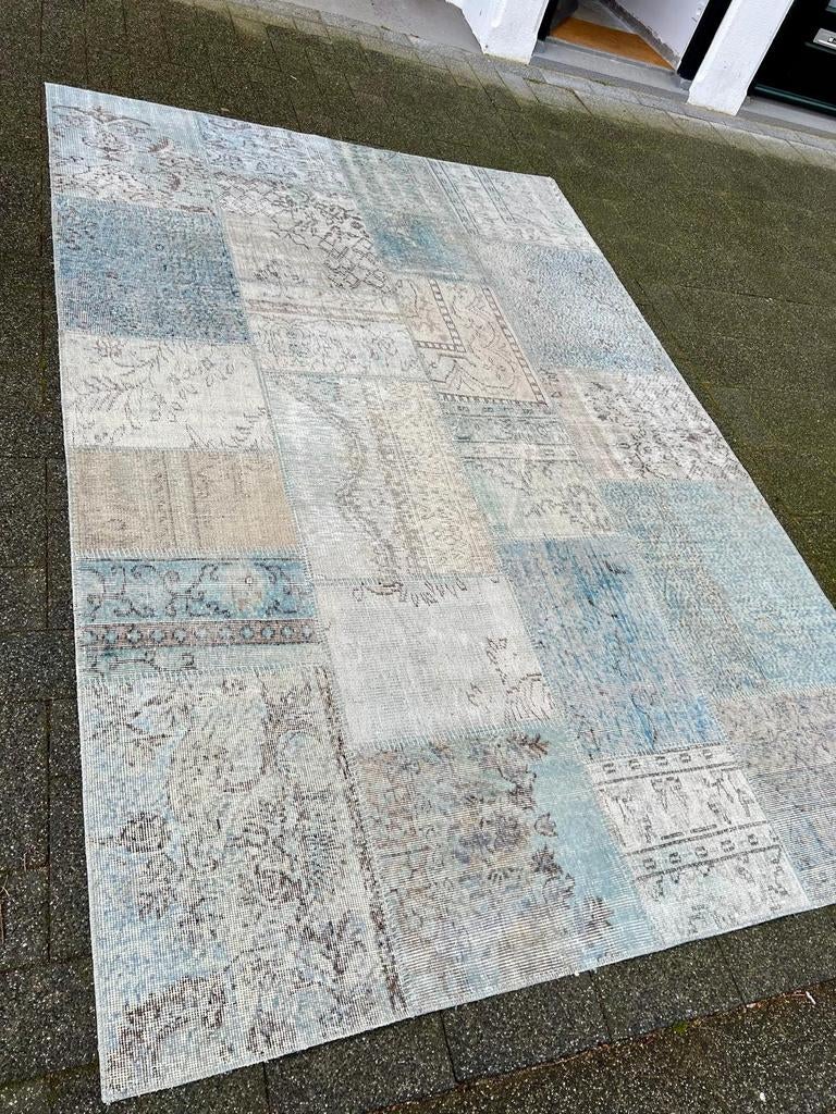 Ikea Silkeborg Patchwork Tapijt 200x300 cm Turquoise-Bruin, Ophalen, Gebruikt, Bruin, 200 cm of meer