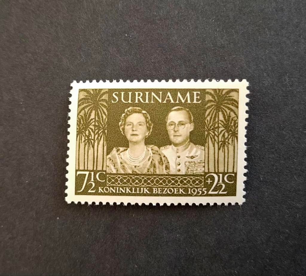 Suriname 1955 324 Koninklijk bezoek Ongebruikt, Postzegels en Munten, Ophalen of Verzenden
