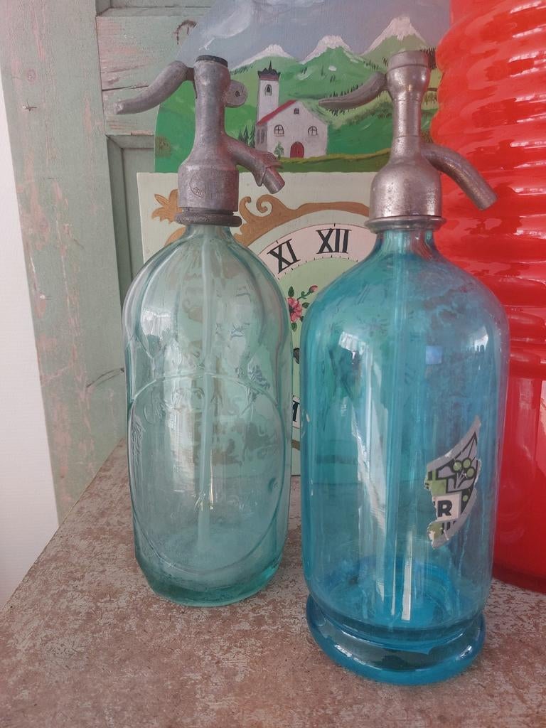 Vintage sodafles spuitflessen - set van 2, Ophalen of Verzenden