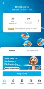 Efteling spaarkaarten AH 23 stuks, Drie personen of meer, Kortingsbon, Pretpark