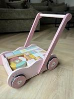 Little Dutch Houten Blokken Loopwagen Roze, Ophalen, Zo goed als nieuw, Duw- of Trekspeelgoed