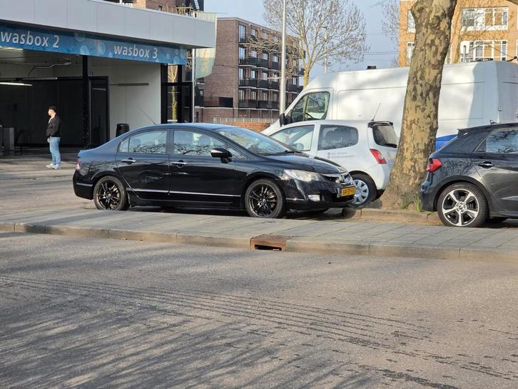 Honda Civic 1.3 Vtec Hybrid 4DR C-tr. 2008 Zwart, Auto's, Honda, Particulier, Civic, Achteruitrijcamera, Airbags, Airconditioning