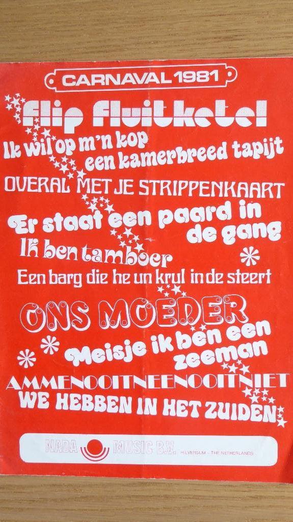 Carnaval 1981 (NADA MUSIC B.V.), Gebruikt, Ophalen of Verzenden, Artiest of Componist, Keyboard