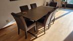 Eettafel + 6 stoelen, Huis en Inrichting, Tafels | Eettafels, Ophalen, Gebruikt, 100 tot 150 cm, Overige materialen