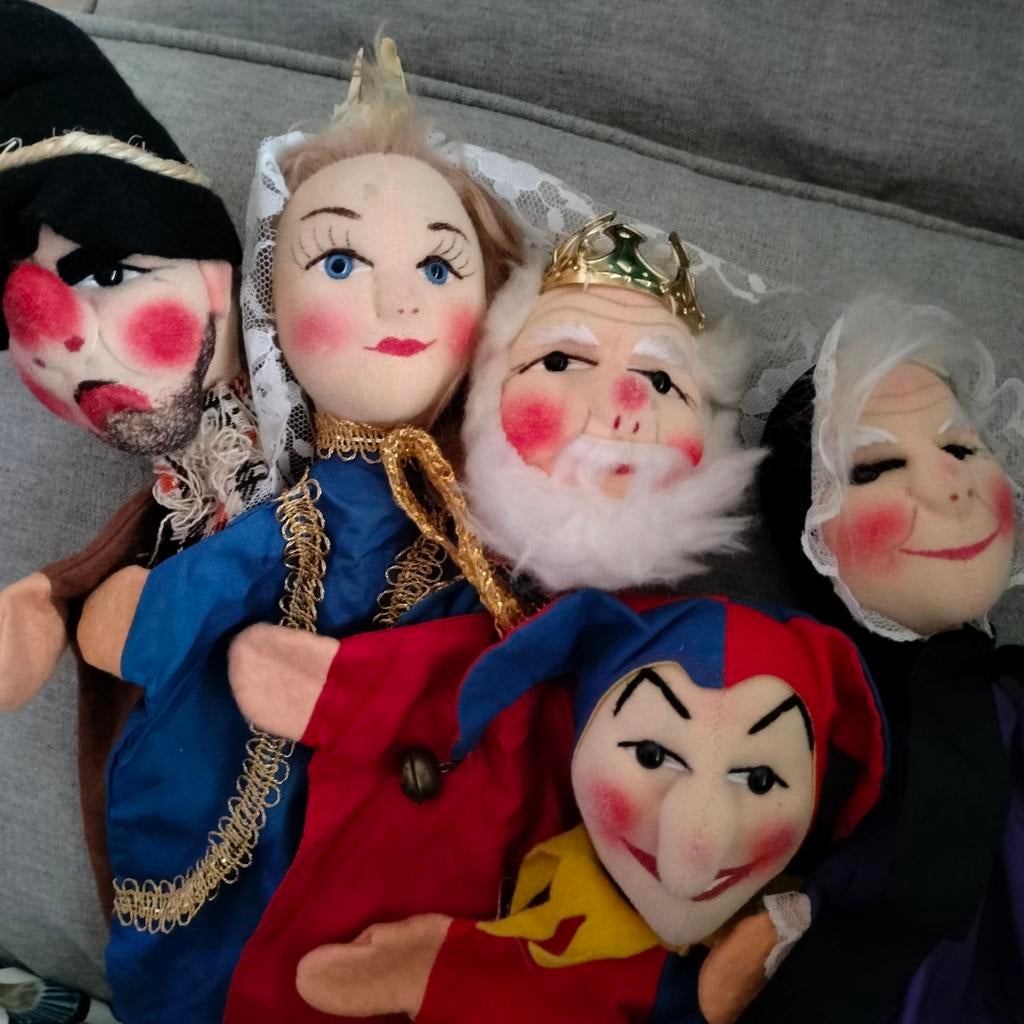 Lot van 5 tal vintage handpoppen, Germany '50, Ophalen