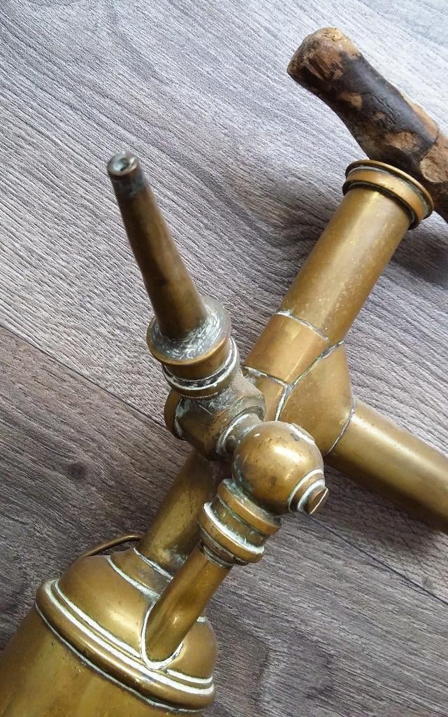 19 de eeuw Grote Blusspuit Waterspuit Brandweer Glazenwasser, Antiek en Kunst, Ophalen of Verzenden