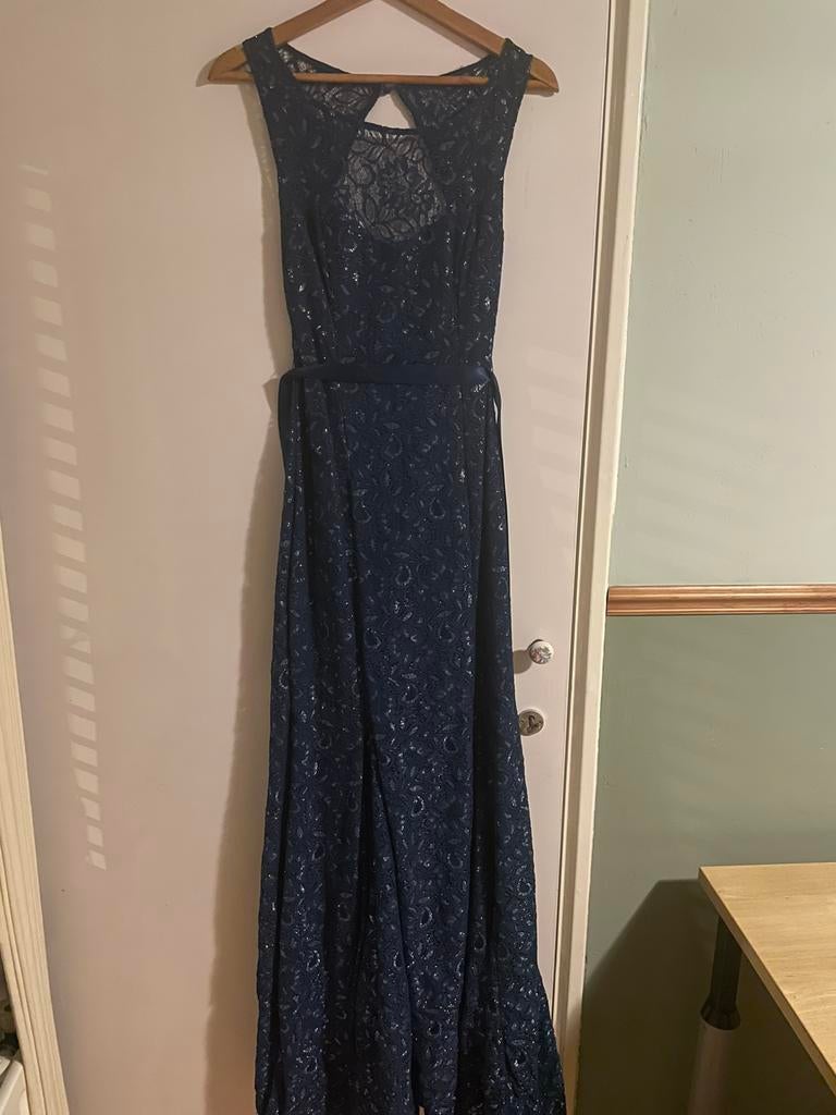 Galajurk donkerblauw S/M, Kleding | Dames, Gelegenheidskleding, Ophalen of Verzenden, Zo goed als nieuw, Blauw, Galajurk