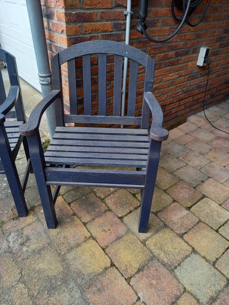 Hardhouten tuin stoelen, Ophalen, Gebruikt, Hout