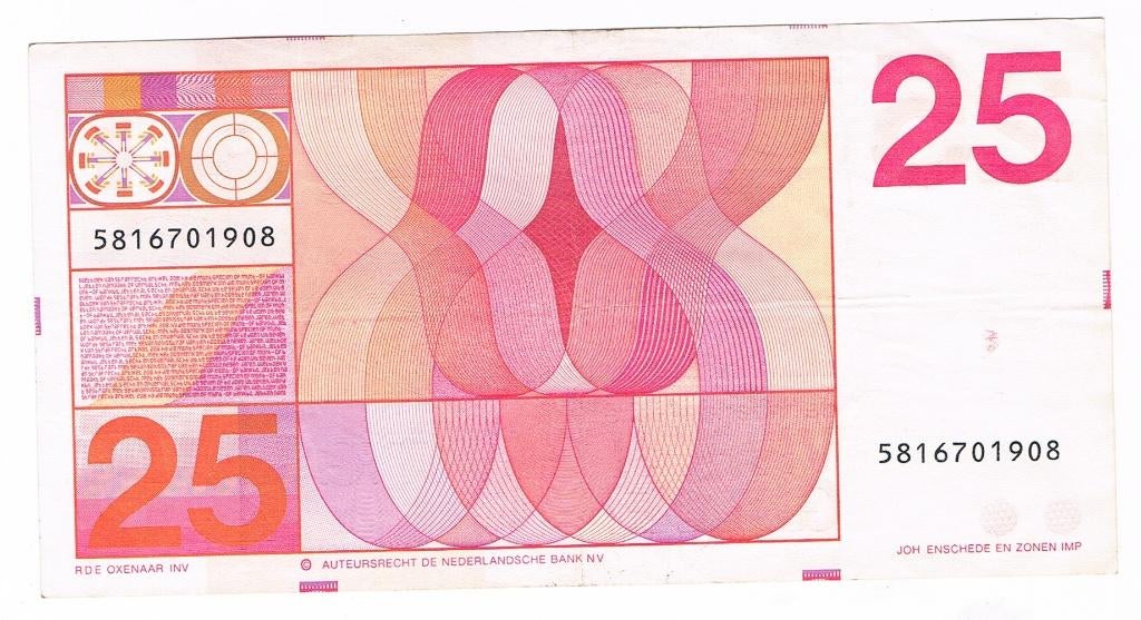 25 gulden 10 februari 1971 Sweelinck, Postzegels en Munten, Bankbiljetten | Nederland, Ophalen of Verzenden, 25 gulden, Los biljet